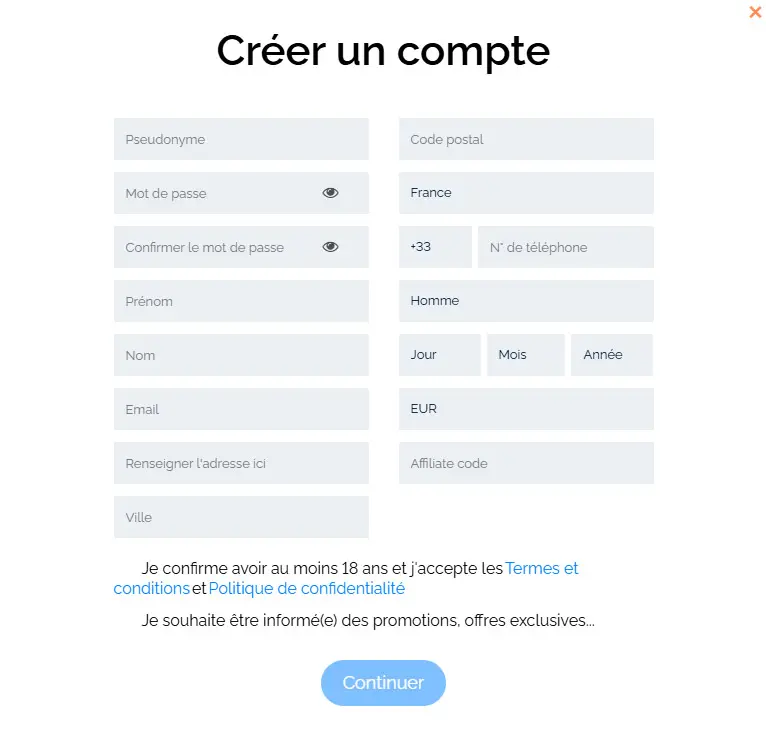 BATERY CASINO registration process